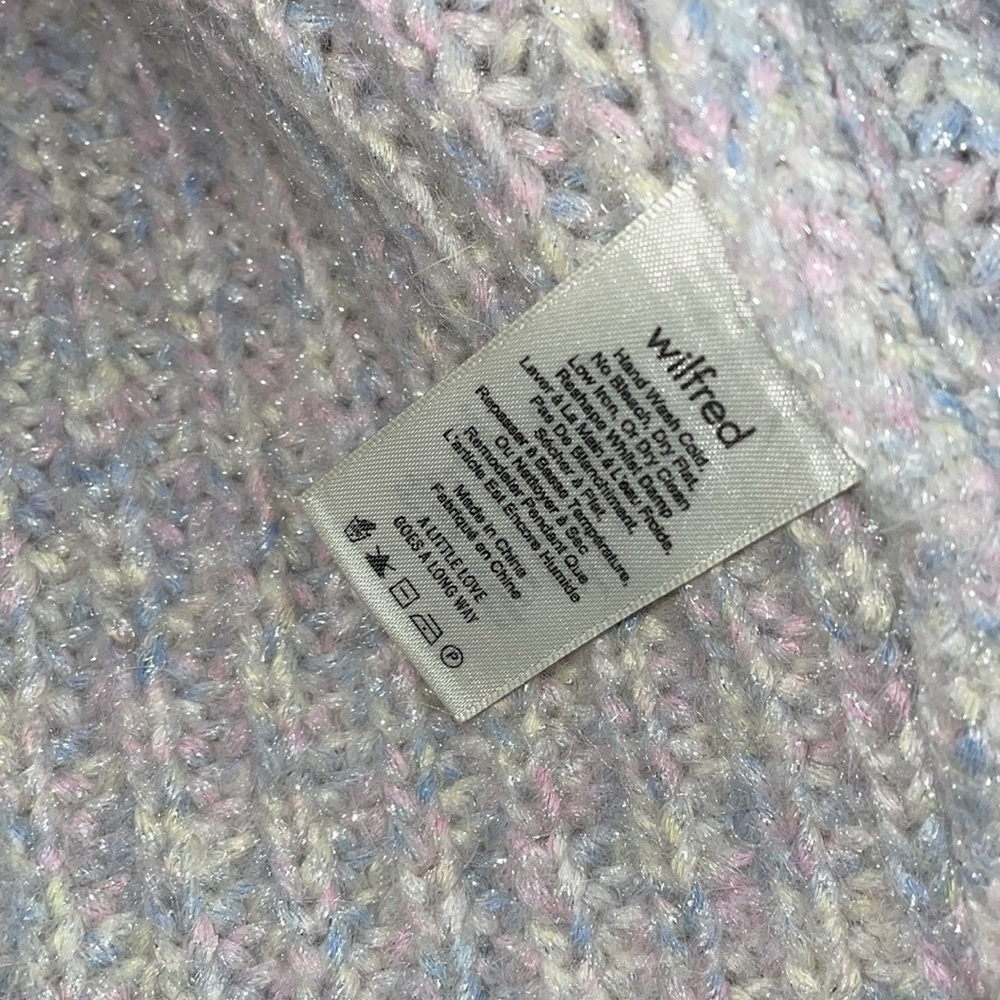 Aritzia Wilfred Posey Chunky Knit Classic button-up cardigan COTTON CANDY XS - Picture 10 of 13